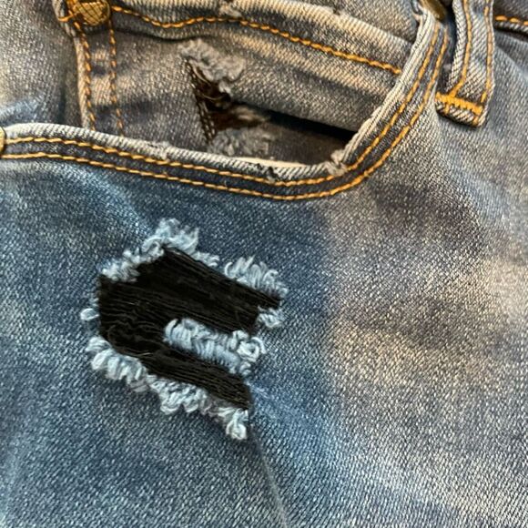 Articles of Society Sarah Skinny Jeans Blue Med Wash Distressed Denim 5-Pocket 2 - Picture 7 of 11